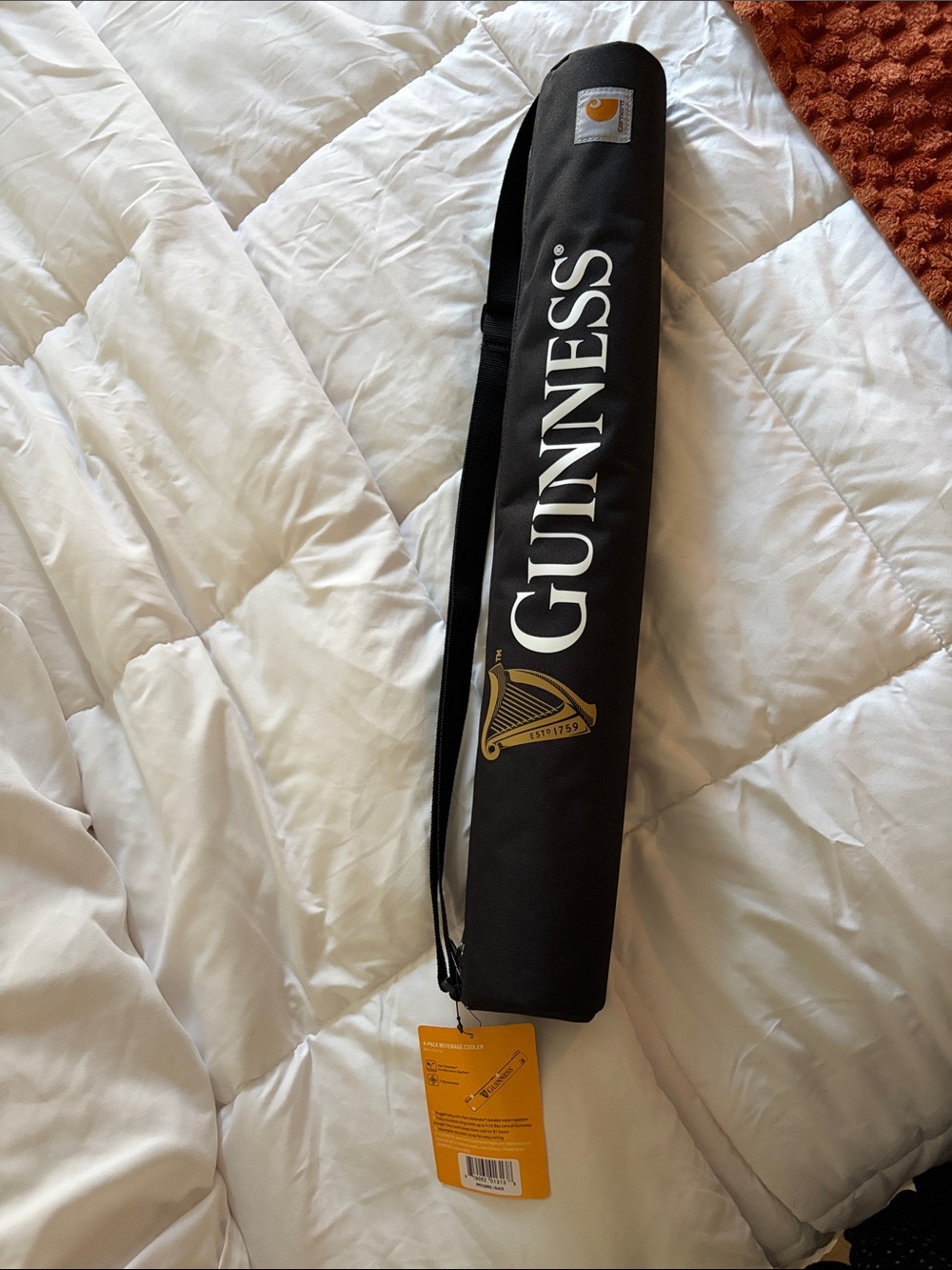 Carhartt Black Guinness Branded Duffel Sling Bag.